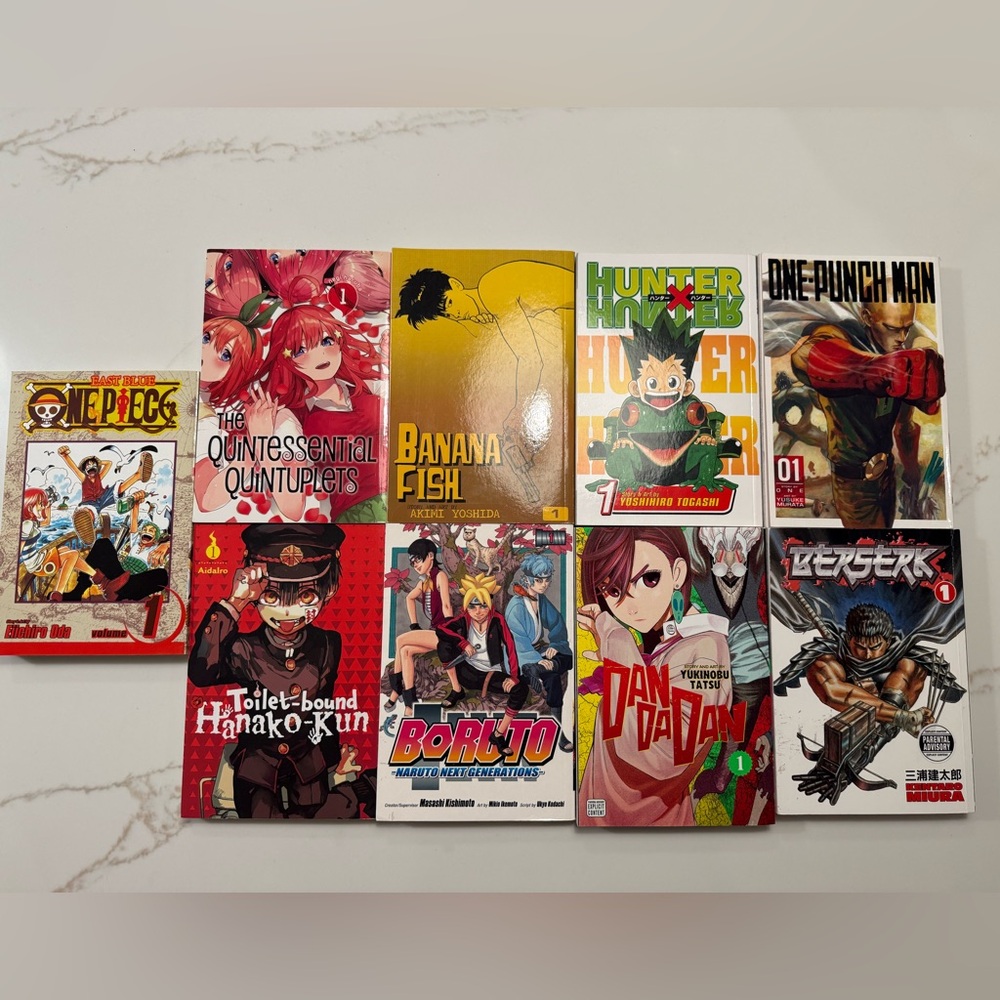 Set of 9 Assorted Manga Books, including OnePiece